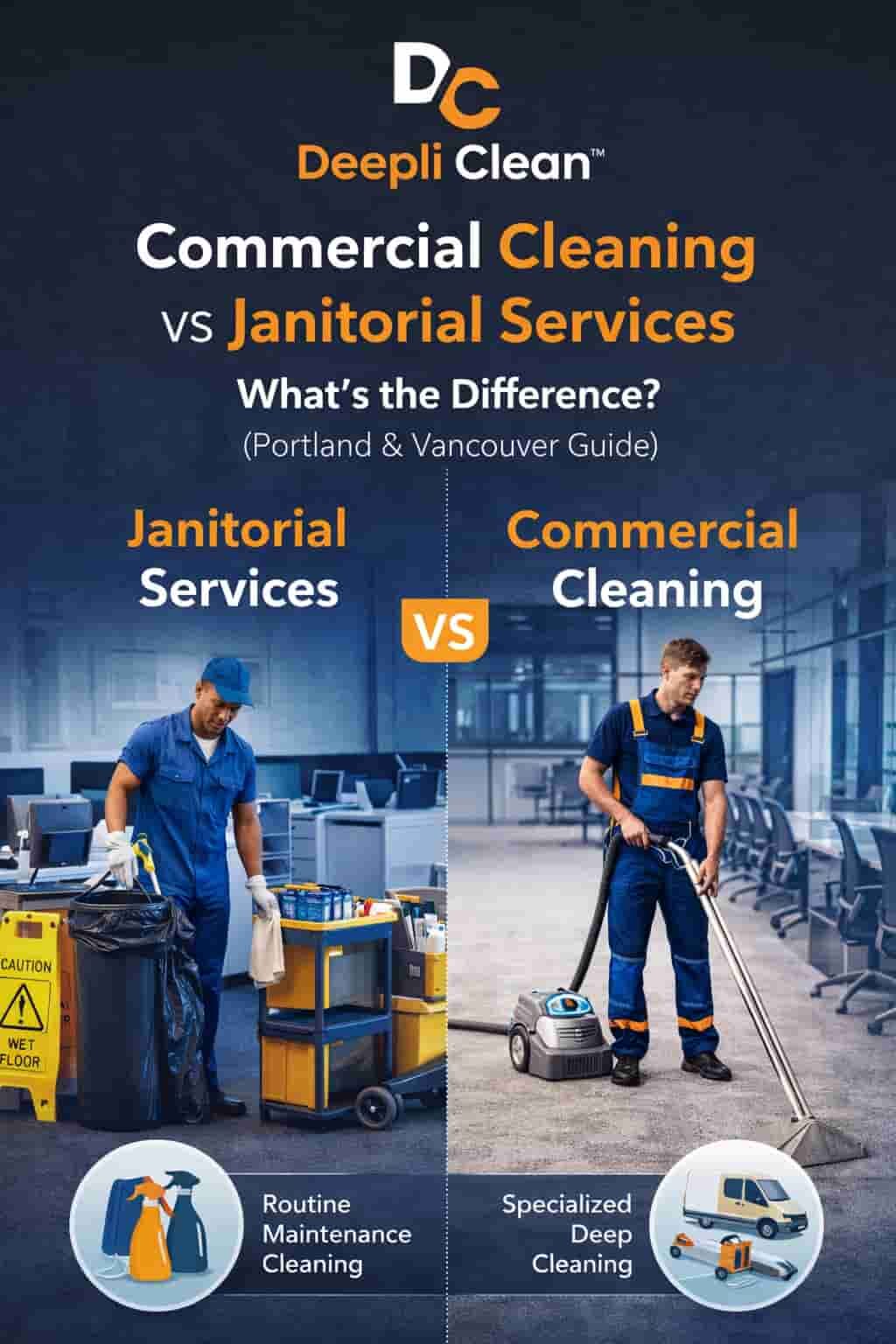 Commercial Cleaning vs Janitorial Services Comparison