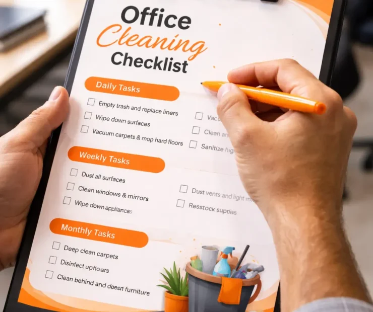 deepliclean.com | HOME Office cleaning checklist in focus